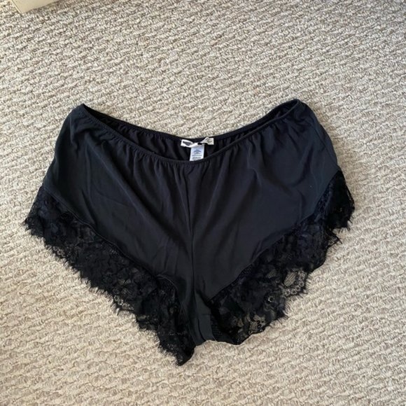 EXPRESS BLACK LACE TRIM SLEEP SHORTS SMALL - Picture 1 of 3